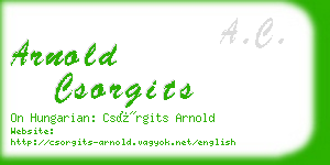 arnold csorgits business card